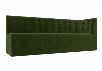 Кухонный диван Бриз с углом справа Микровельвет Зеленый